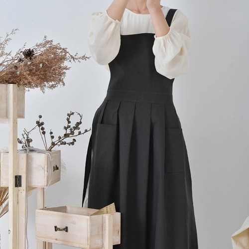 Cotton Linen Apron for Women Waterproof Apron Pinafore Dress for Baking Cooking - Picture 5 of 11