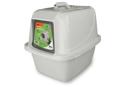 Enclosed Cat Litter Box White, LG - Picture 13 of 13