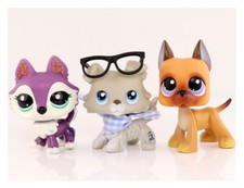 3x Mini Shop Pet LPS Figures Collie 363 Great Dane 244 Husky 2297 Kids Gift Rare
