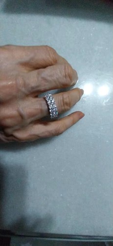 Anello ORIGINALE 1,4 ct moissanite argento sterling mezza eternità fidanzamento scintillante - Foto 13 di 16