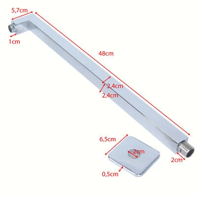 50cm Bras Axial Console Murale Métal Chromé Pour ,Pomme de Douche Barre ( arm M6 - Photo 1/4