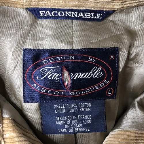Chaqueta informal Faconnable para hombre talla L pana cuero genuino abrigo deportivo tostado - Imagen 12 de 14
