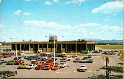 Burlington International Airport Burlington Vermont Chrome Cancel WOB Postcard
