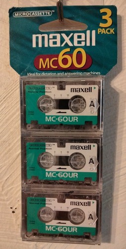 FACTORY SEALED!! Maxell Microcassette Tape, 60-Minute, Pack of 3 MC-60 - Bild 1 von 2