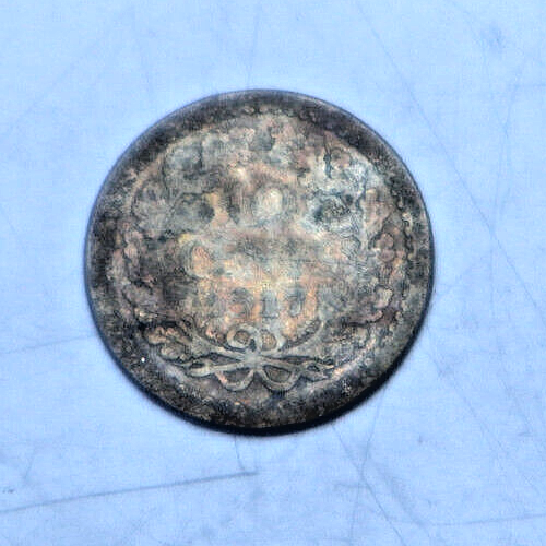 NIEDERLANDE: 10 Cents 1917: WILHELMINA, SILBER, s/ss, Be21 - Bild 2 von 2
