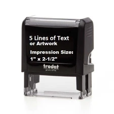  Trodat 4914 - 5 Lines of Text or Artwork - Custom Rubber Self-Inking Stamp -