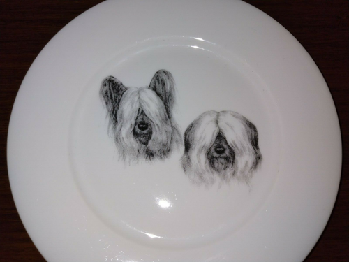 Base Skye Terrier Agua Comida Plato para Servir Cathy Nelson Arte Exposición Canina 7.5" - Imagen 3 de 7