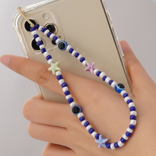 Cord Beaded Chain Evil Eye Anti-Lost Rope Pearl Phone Chains Mobile Strap - 第 14/16 張圖片