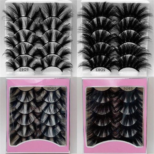 5Pairs 5D Mink Hair 25MM False Eyelashes Natural Thick Long Eye Lashes Wispy US - Picture 9 of 20