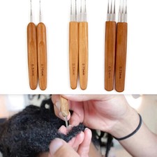 Bamboo Handle Crochet Dreadlock Hook Needle Braiding Hair Making Styling Tool J