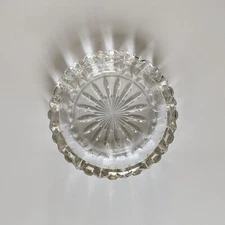 Vintage Clear-cut Ashtray  - 6" Collectible Coin Dish Table Decor