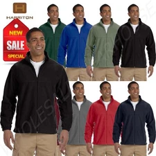 Harriton Jacket Men's 8 oz Full-Zip Fleece Solid BIG SIZES 2X-6XL B-M990
