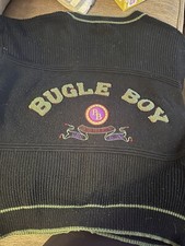 Vintage 80's BUGLE BOY Men's Cardigan Letterman Sweater Sz L Global Challenge