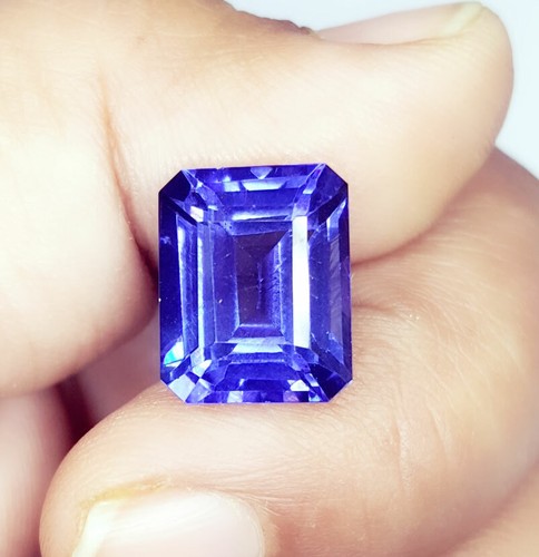 8.97 Ct Loose Gemstone Natural Blue Tanzanite Certified Tanzanite Emerald W39 - Picture 9 of 12