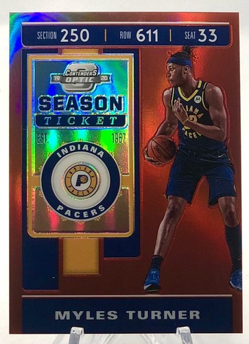 2019-20 CONTENDERS OPTIC SEASON TICKET RED PRIZM MYLES TURNER #31 PACERS - Picture 1 of 2