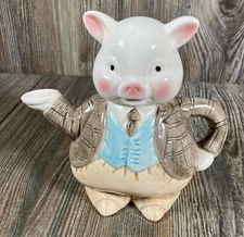 Seymour Mann High Tea PIG Teapot Vintage 1994 Ceramic Fairytale Novelty, 1 flaw