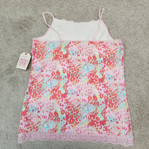 Faded Glory Girl Bra-Cami Sz 14-16 Lace Edged Multicolor Spaghetti Strap Stretch - Picture 5 of 6
