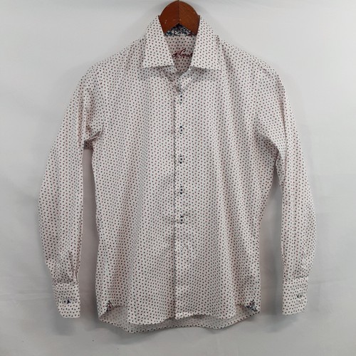 Robert Graham Button Up Shirt Boys 10-12 M White Cotton Collared Long Sleeve - Picture 4 of 11