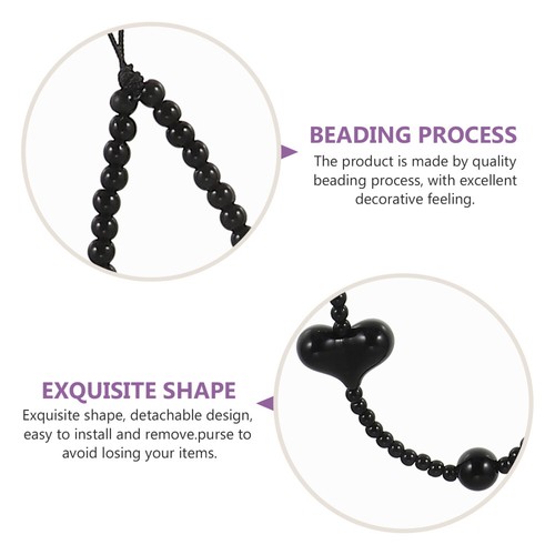 2 Pcs Love Mobile Phone Chain Heart Decor Beaded Lanyard Jewelry - 第 7/12 張圖片