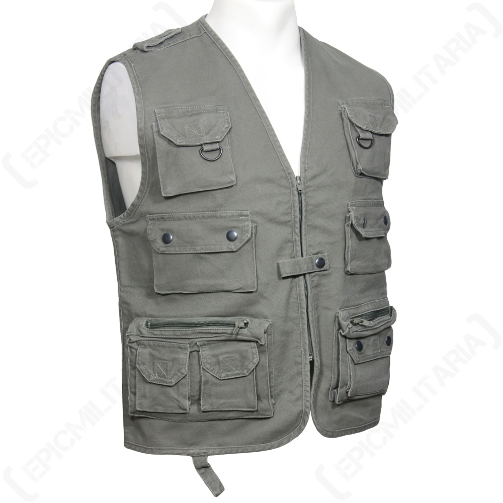 HUNTING AND FISHING MOLESKN VEST - OLIVE - Waistcoat Camouflage Shooting Outdoor HUNTING AND FISHING MOLESKN VEST - OLIVE - Waistcoat Camouflage Shooting Outdoor