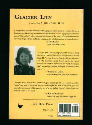 Chungmi Kim SIGNED volume of poetry GLACIER LILY (2004) by Korean-American poet - Picture 3 of 3