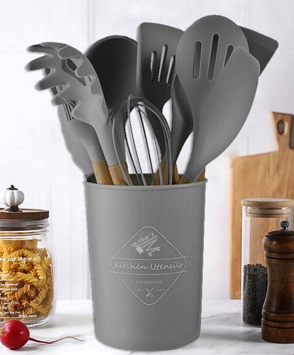 Kitchen Utensil Set 12-Pcs Heat Resistant Silicone Kitchen Cookware Gadget Tools - Picture 15 of 15