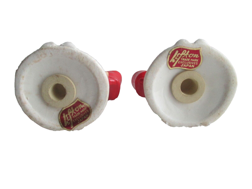 Vintage Lefton CANDY CANE Holly/Pixie Girls Christmas Salt & Pepper Shakers - Picture 7 of 21