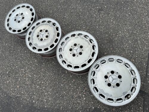 15" MERCEDES BENZ W124 W126 E S CLASS SEL500 OEM FACTORY STOCK WHEELS RIMS 5x112 - Picture 2 of 15