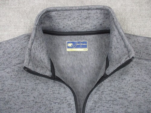 Jack Nicklaus Sweater Mens Medium Gray Grey Golf Fleece Pullover Quarter Zip - Picture 8 of 14