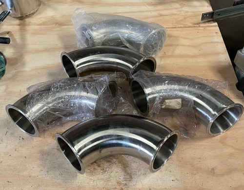 NEU Edelstahl kurz 90 Grad 4" Sanitär Tri Clamp Kleeblatt Armaturen - Bild 9 von 9