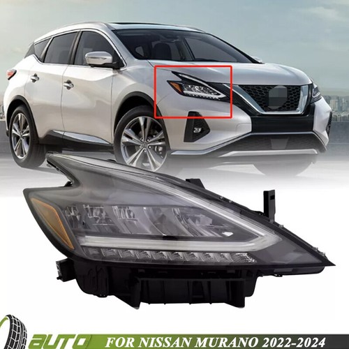LED Headlight Assembly Right Passenger Side For 2022-2024 Nissan Murano Black
