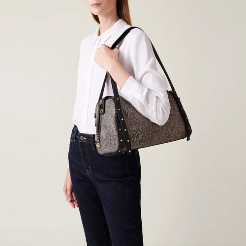 NEW Borbonese - Metropole Medium OP Naturale Nero Handbag - 933257I15 - OP/NATUR - Picture 5 of 5