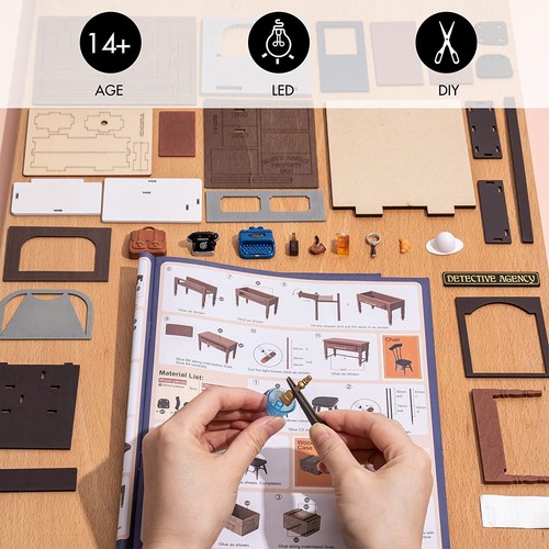 Rolife 1:24 DIY 3D Wooden Dollhouse Miniature Building Kit W/ LED Kids Teen Gift - Picture 74 of 130