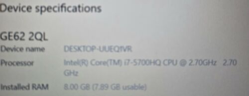 MSI GE62 2QL Apache Gaming Laptop - Picture 1 of 5