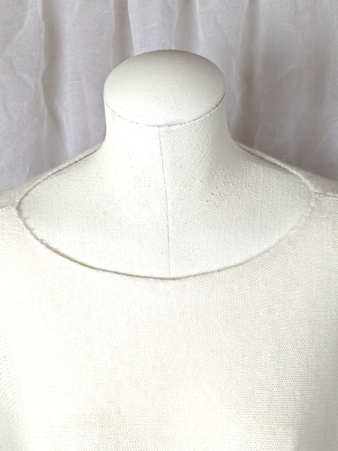 Peruvian Connection Ivory Sheer Baby Alpaca Wool Knit Flyaway Poncho One Size - Picture 4 of 13