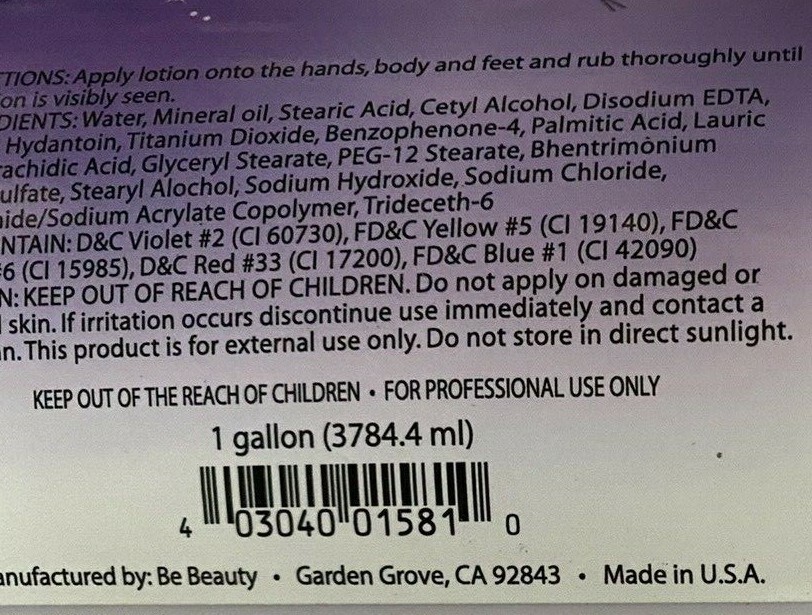 Be Beauty Spa Collection, Honey Regeneration Body Cream, Lavender & Orchid, 1 Gallon, CLOT015G1 Be Beauty Spa Collection, Honey Regeneration Body Cream, Lavender & Orchid, 1 Gallon, CLOT015G1
