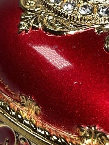 Splendid Music Box, Co., Red, Enamel, And Gold, Butterflies, Swarovski Crystal - Picture 8 of 12