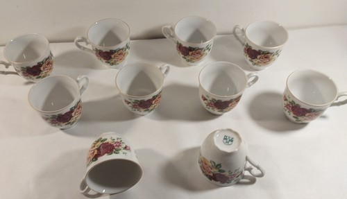 MZ Czechoslovakia Fine Wedding China 1922-1945 Rose Vtg Victorian Tea Cup Bowls - Picture 6 of 24