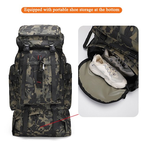 80L Outdoor Military Tactical Backpack Rucksack Camping Hiking USB Port Daypack - Picture 4 of 18