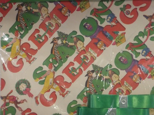 McDonalds Vintage 1980 Weihnachten Geschenkpapier - 2 Sets inkl. Papierband & Etiketten - Bild 7 von 9