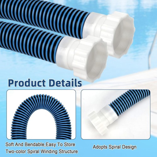 2 Pack 1 1/2 Pool Hose 6ft and 3ft Long Pool Pump Replacement Filter Hose, - Picture 3 of 7
