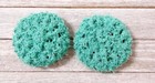 handmade crochet reusable kitchen scrubbies dish sponge 3 inch jade green