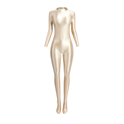 Women's Shiny Oil Zentai Jumpsuit High Neck Tights Back Zipper Bodysuits Rompers - Picture 29 of 37