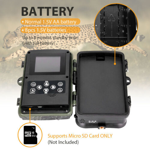 No Glow Trail Game Deer Camera 36MP 4K Video Motion Activated Night Vision+Card - Picture 5 of 10