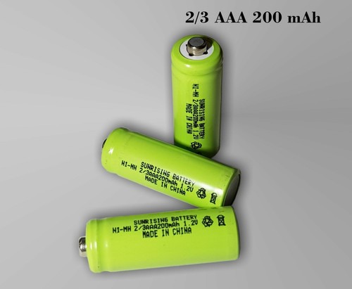 2 x Ni-MH 2/3AAA 200mAh 1,2V (Mini 29 x 10mm) SOLAR-Leuchten Akkus Batterie - Bild 3 von 4