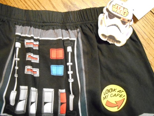 Star WARS Young Mens 100% Cotton Black Novelty Boxers w/Cape SR$20 NEW - Picture 2 of 7