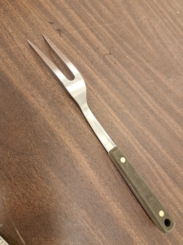 Vintage Meat Carving Fork Full Tang Wood Handle Japan - Picture 4 of 6