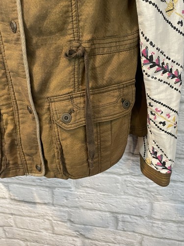 Chaqueta militar utilitaria Free People tribal azteca verde oliva para mujer talla L - Imagen 4 de 8