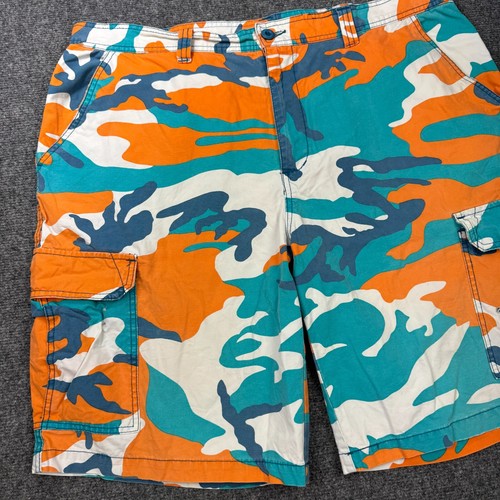Pantalones Cortos De Colección Miami Dolphins Para Hombres 42 Naranja Azul Camuflaje NFL Equipo Ropa - Imagen 8 de 18
