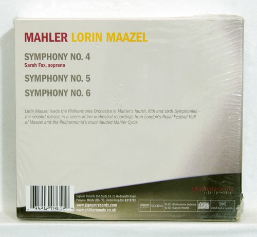 LORIN MAAZEL - MAHLER symphonies nos.4, 5 & 6 SIGNUM 3xCDs STILL SEALED - Imagen 2 de 2